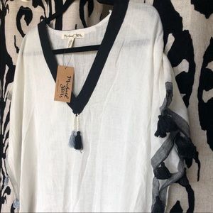 NWT Michael Stars Cebu Caftan Black Grey Coverup